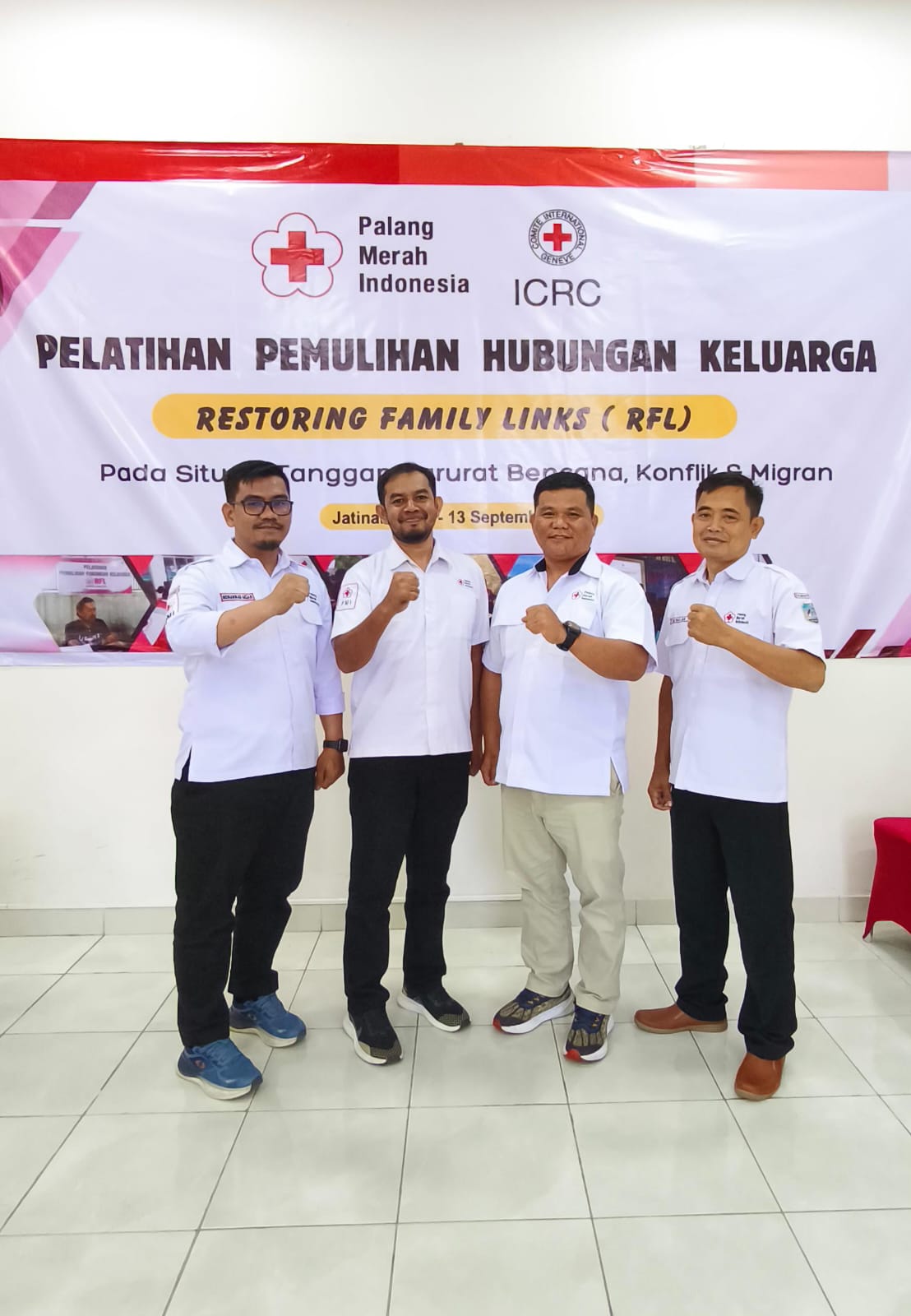 TINGKATKAN KAPASITAS RESPON BENCANA, PMI KALTARA KIRIM TIGA PERWAKILAN IKUTI PELATIHAN PEMULIHAN HUBUNGAN KELUARGA